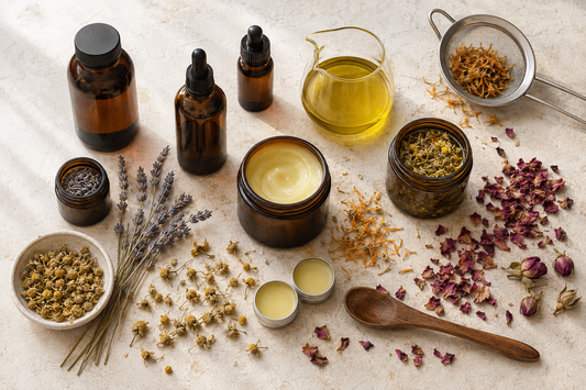 Herbal infused body balm and lip balm making - September