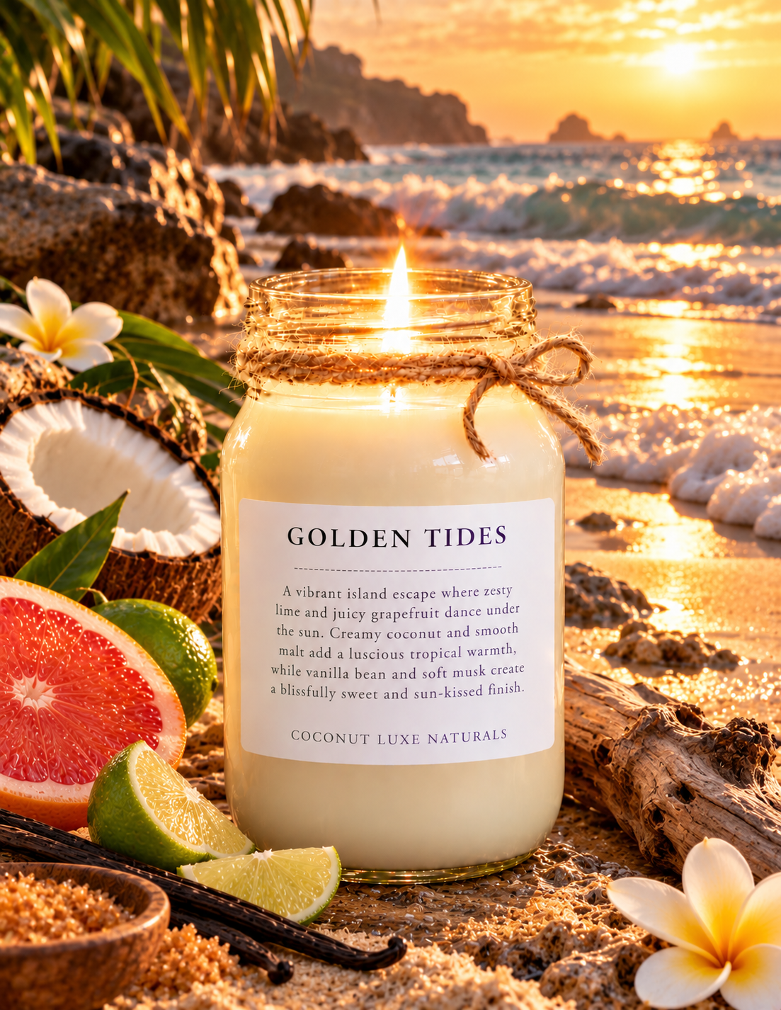Golden Tides coconut wax candle