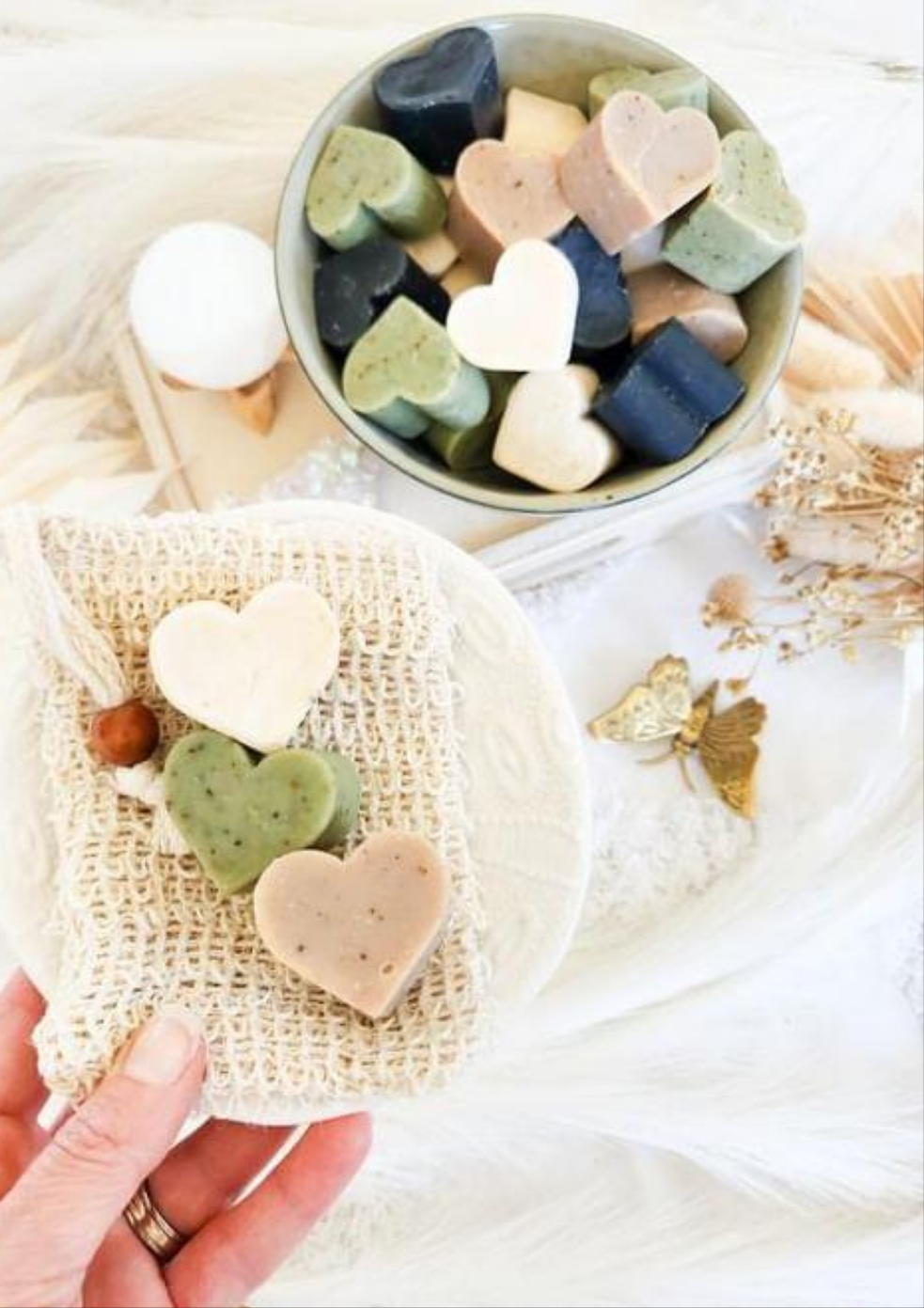 Heart Shaped Natural Soaps - Cute Gift Idea - Handmade Soap