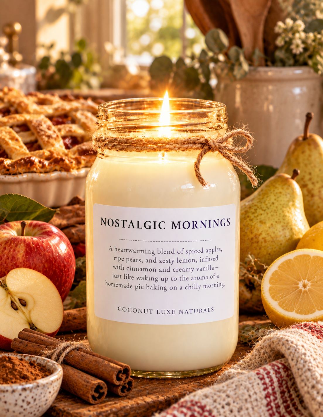 Nostalgic Mornings coconut wax candle