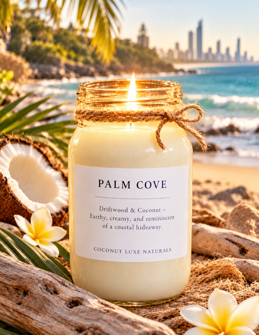 Palm Cove coconut wax candle