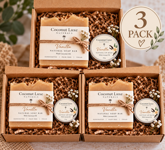 Vanilla Gift Box - Soap and Lip Balm Bundle