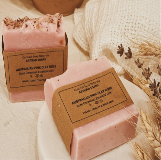 Australian Pink Clay Rose handmade soap