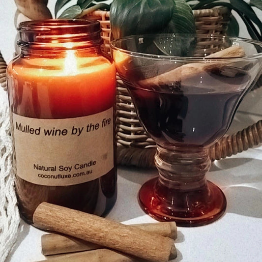 wholesale candles australia, candles melbourne, candle making melbourne mulled wine by the fire candle